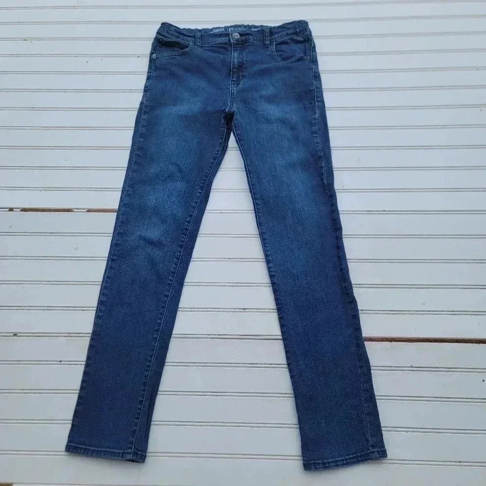 Place Boys Adjustable Waist Stretch Skinny Denim Blue Jeans 29x28 Sz 16